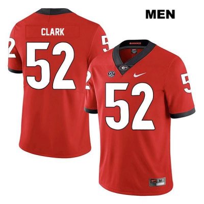Men's Georgia Bulldogs NCAA #52 Tyler Clark Nike Stitched Red Legend Authentic College Football Jersey LXK5554ZO